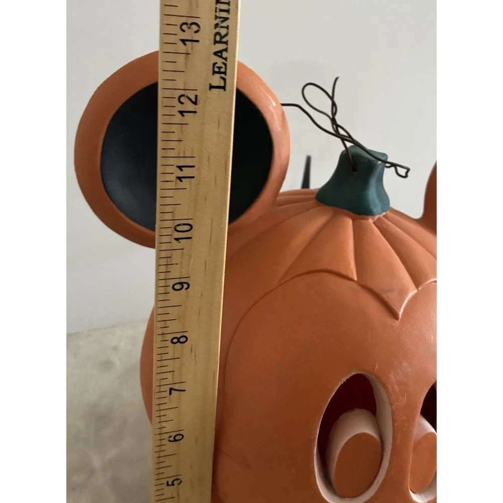 Mickey Mouse Jack O Lantern Halloween Blow Mold Plastic Light up Vintage